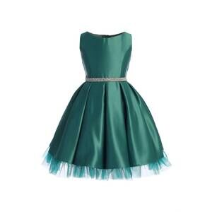 NEW SWEET KIDS girl's child satin special occasion dress in green